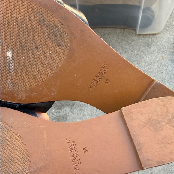 Zara Black Sandals with Gold Chain Accent - Picture 5 of 5